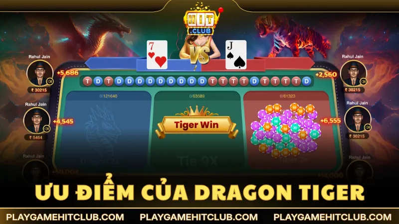Ưu điểm chinh phục người chơi của Dragon Tiger tại HitClub